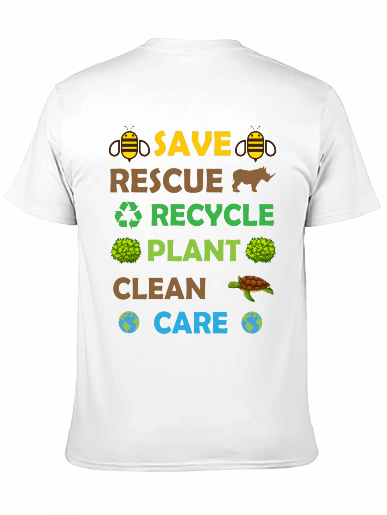 Eco-Friendly Graphic Tee: Save Rescue Recycle