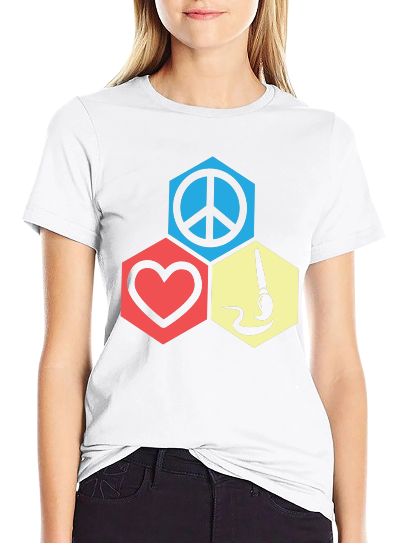 Peace Love Art Graphic T-Shirt