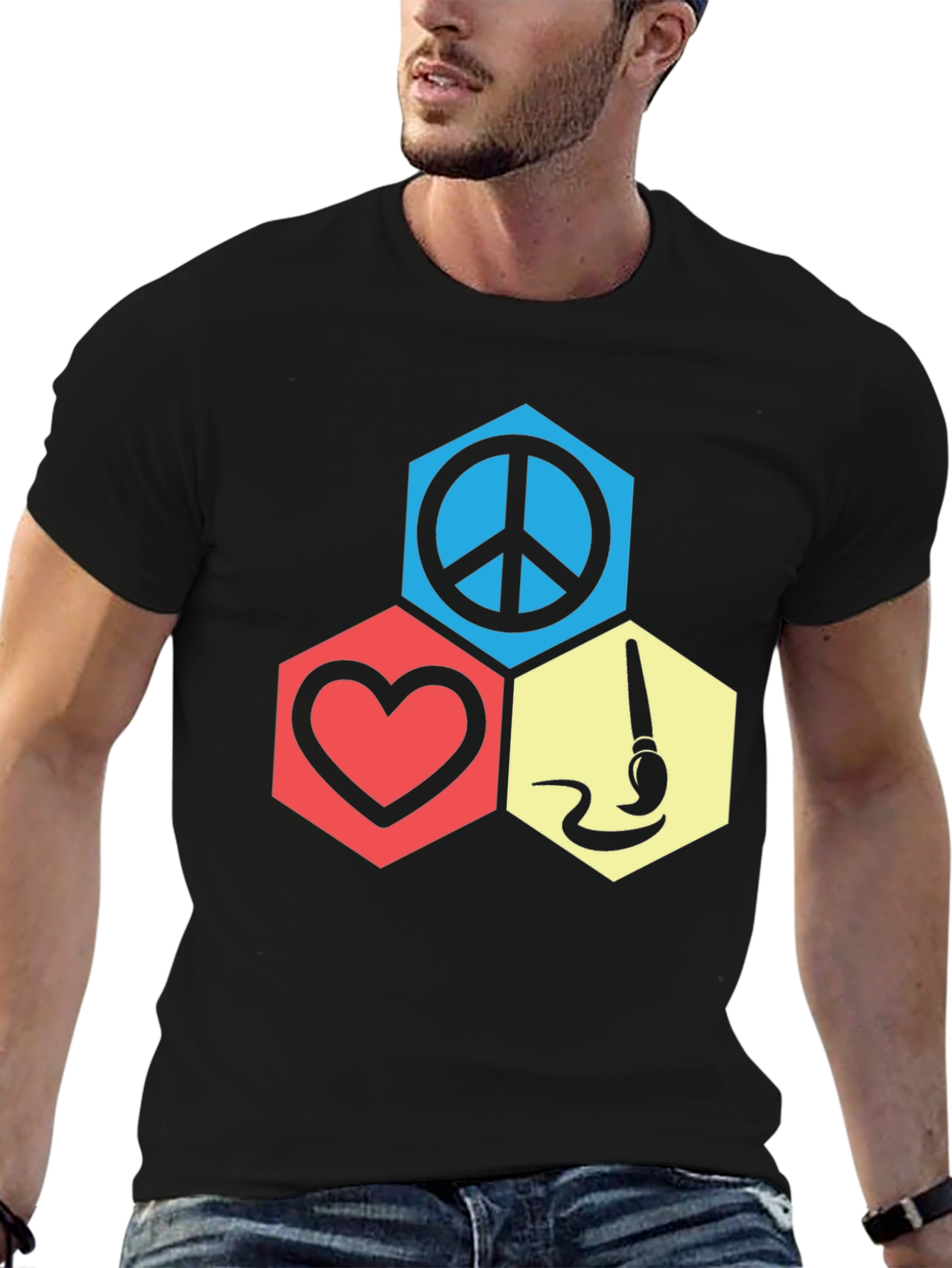 Peace Love Art Graphic T-Shirt