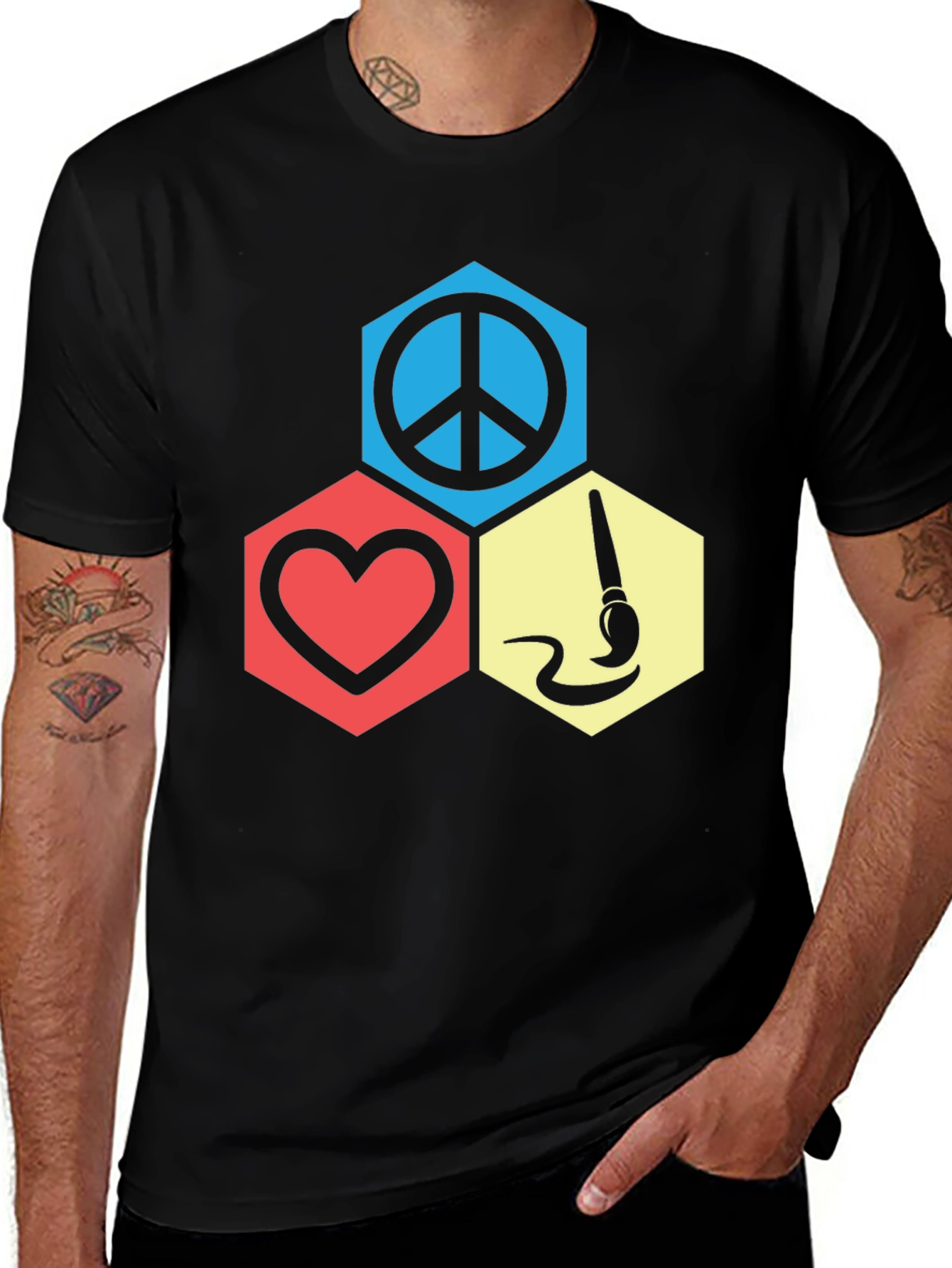 Peace Love Art Graphic T-Shirt