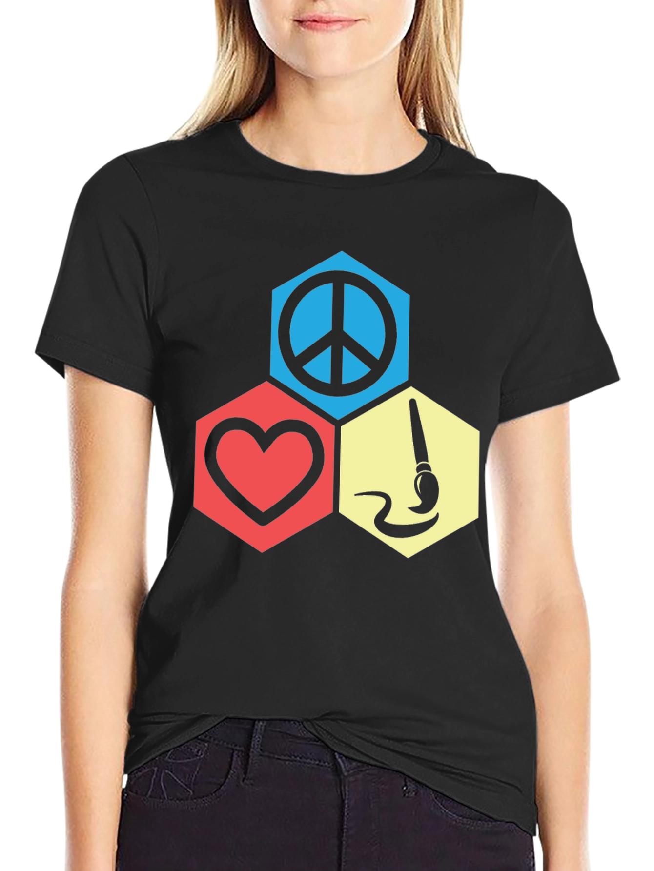 Peace Love Art Graphic T-Shirt