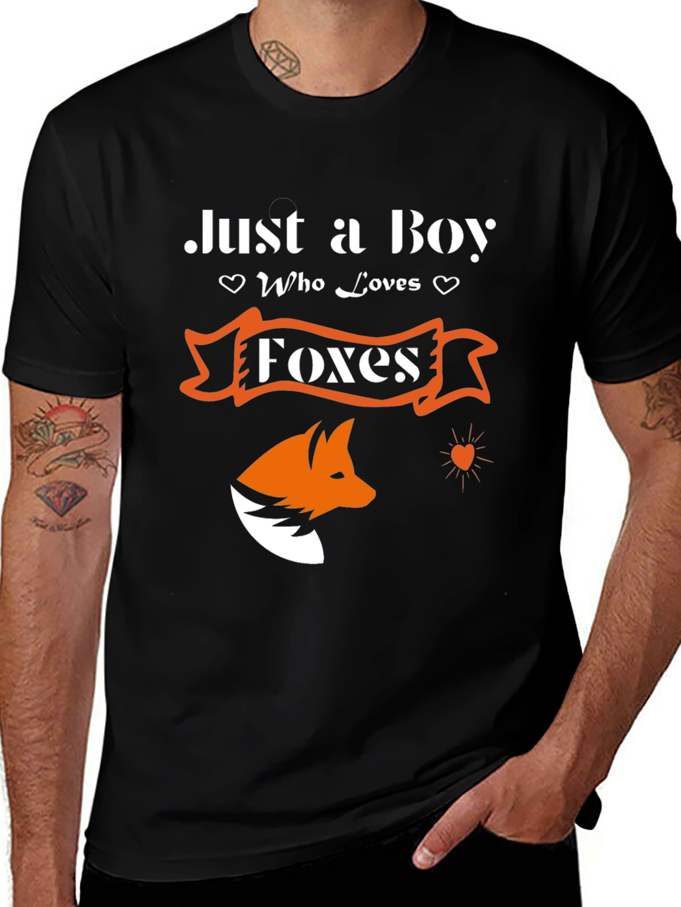 Just a Boy Who Loves Foxes - Graphic T-Shirt