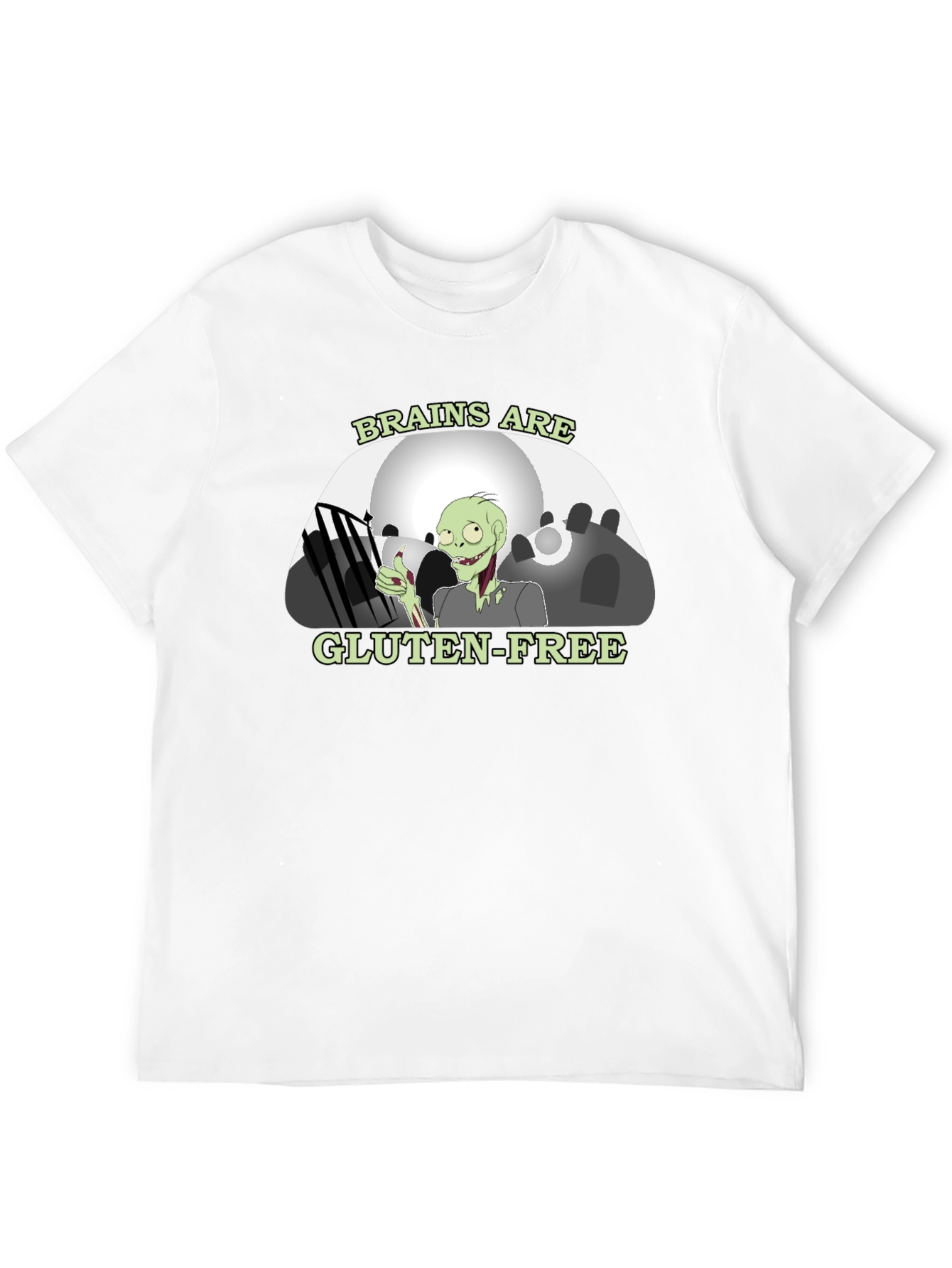 Brains Are Gluten-Free Zombie Humor T-Shirt