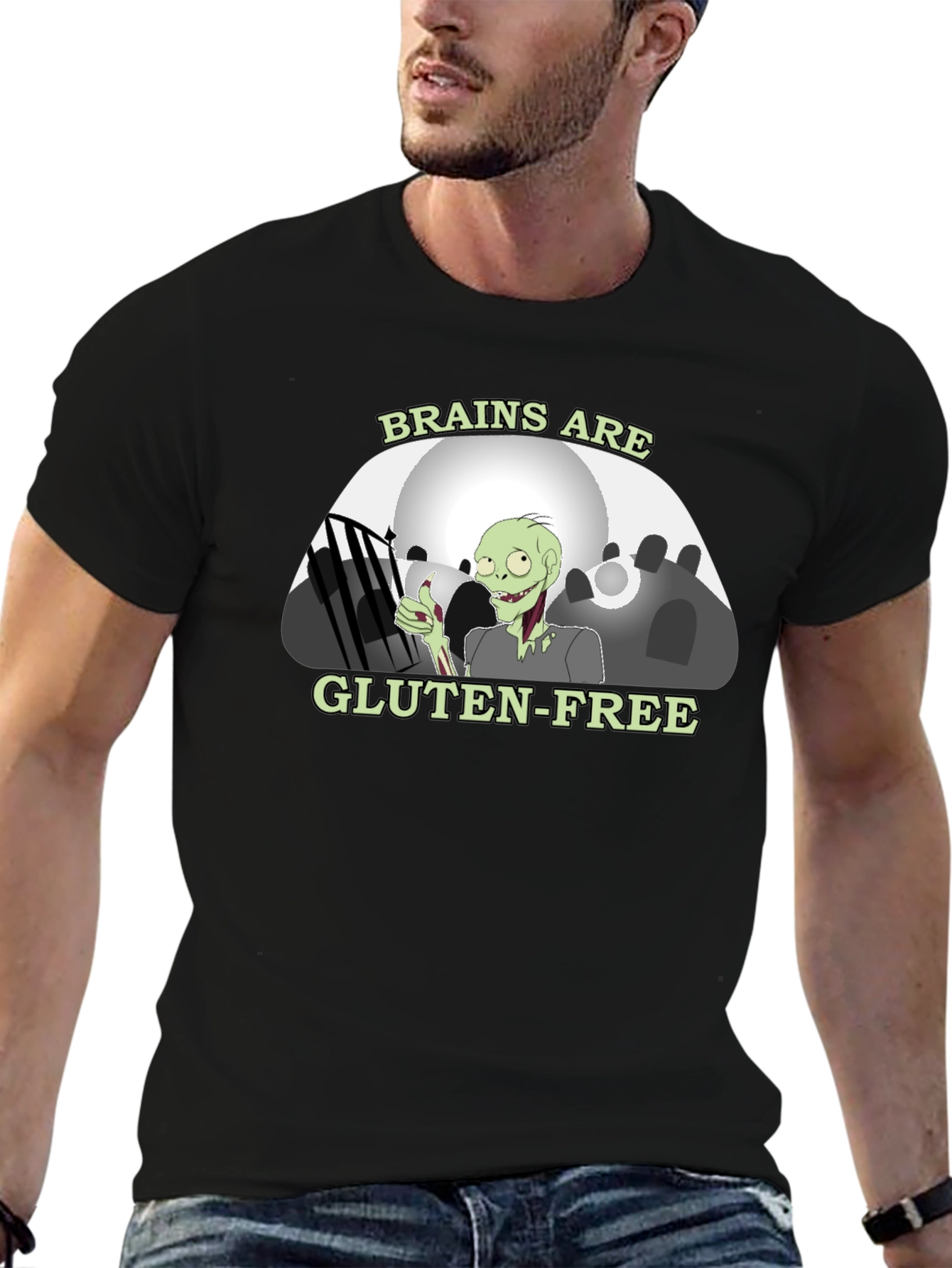 Brains Are Gluten-Free Zombie Humor T-Shirt
