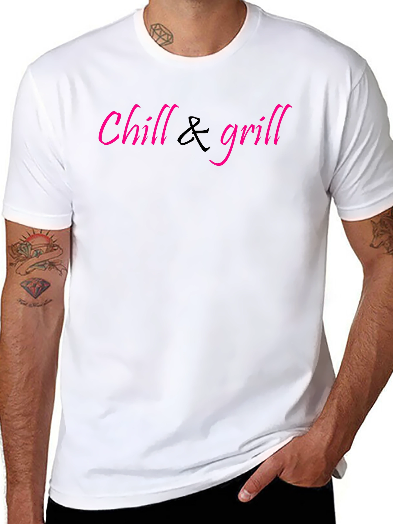 Chill & Grill Black Graphic T-Shirt
