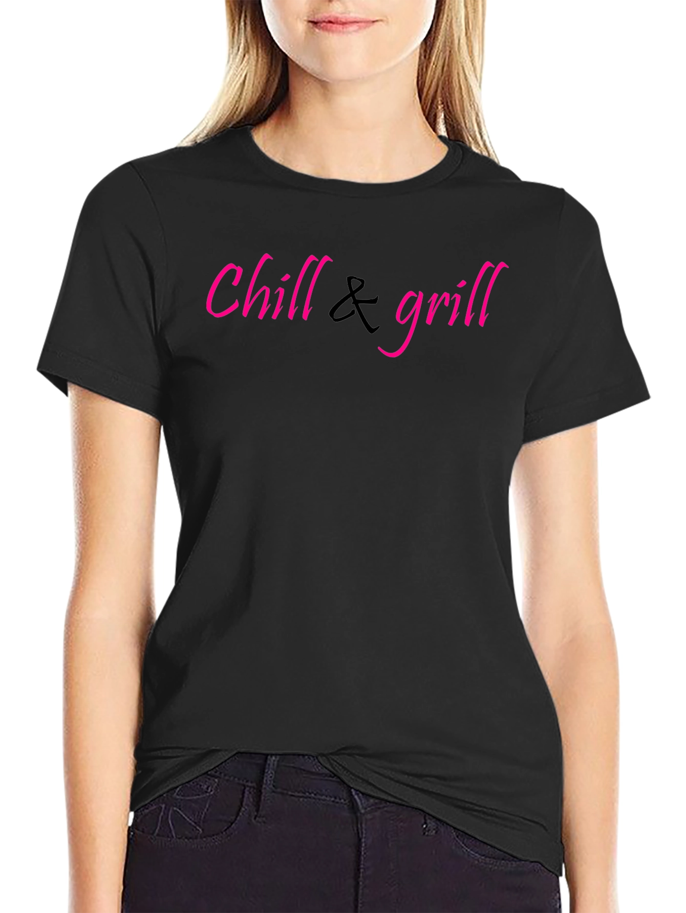 Chill & Grill Black Graphic T-Shirt