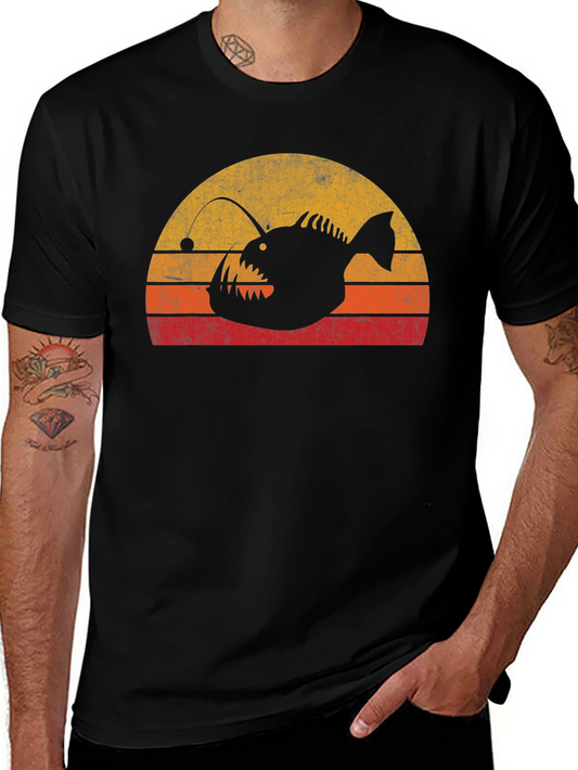 Anglerfish Sunset T-Shirt - Vintage Style