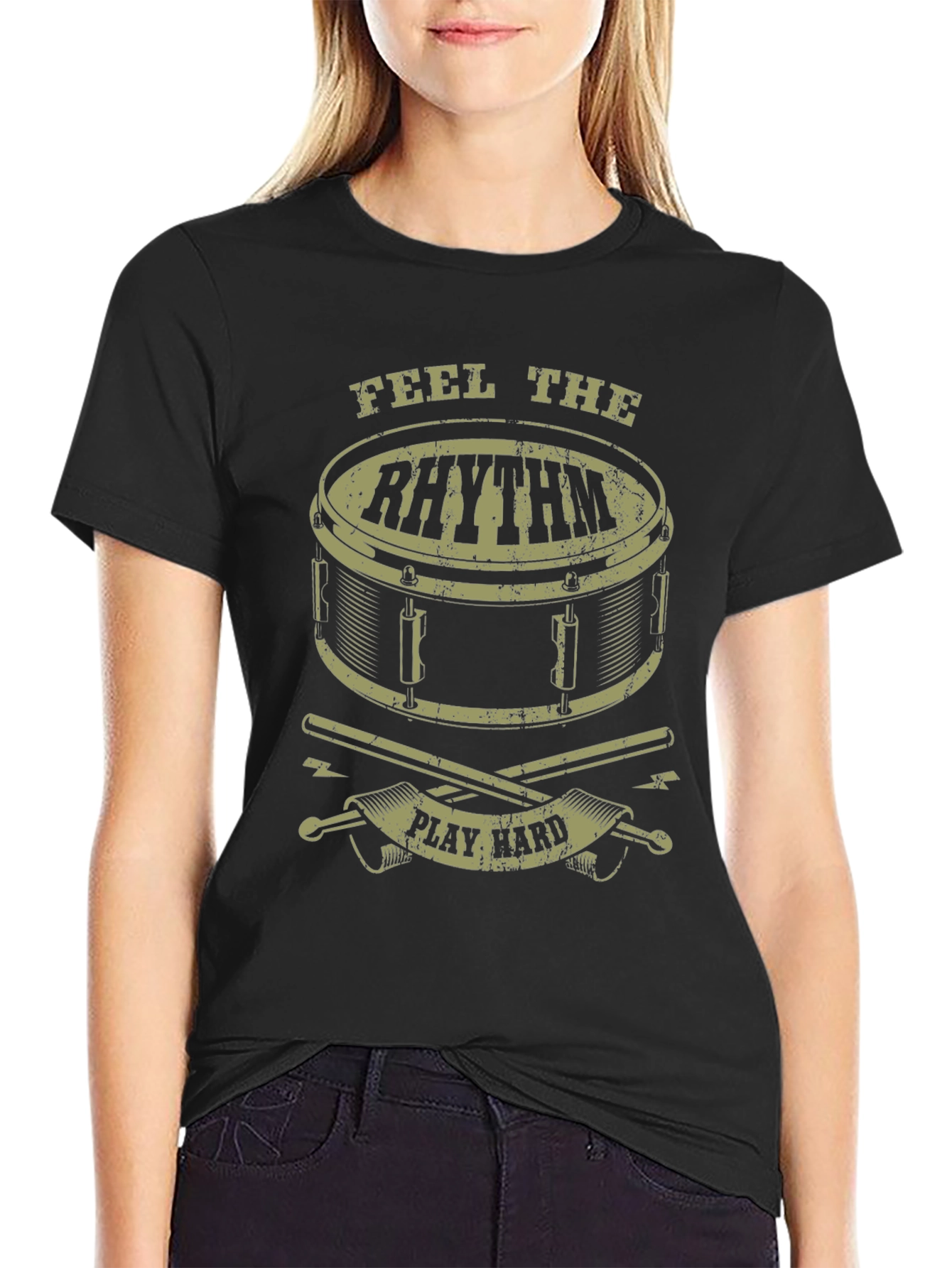 Feel the Rhythm Drum T-Shirt - Play Hard