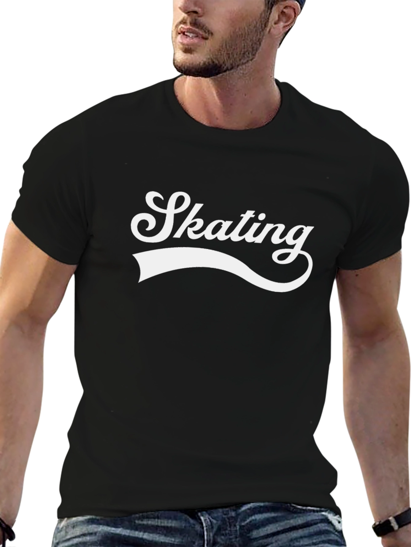Skating Graphic Tee - Cool & Casual Black T-Shirt