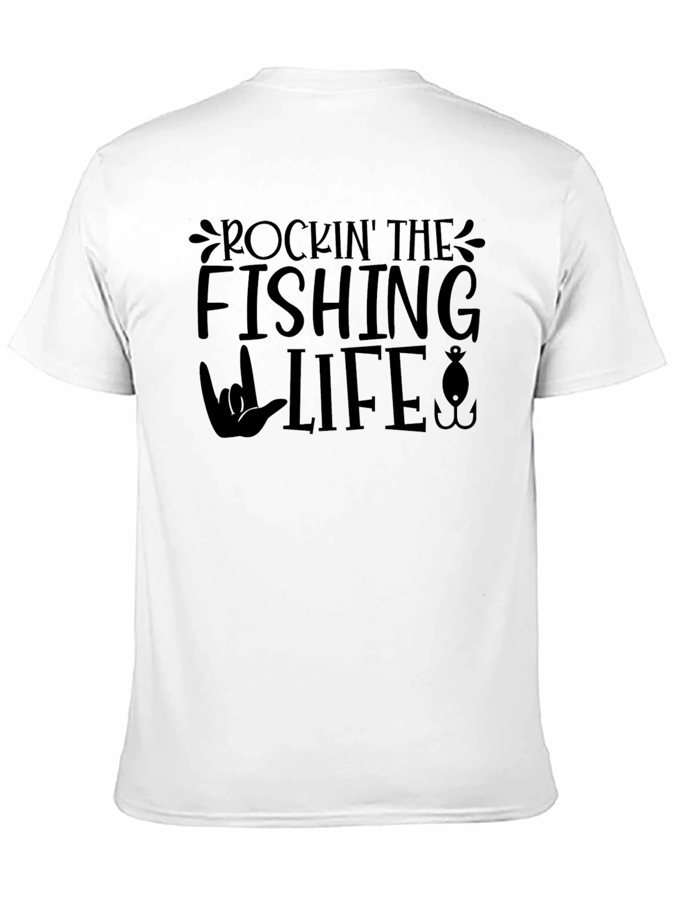 Rockin the Fishing Life Black T-Shirt