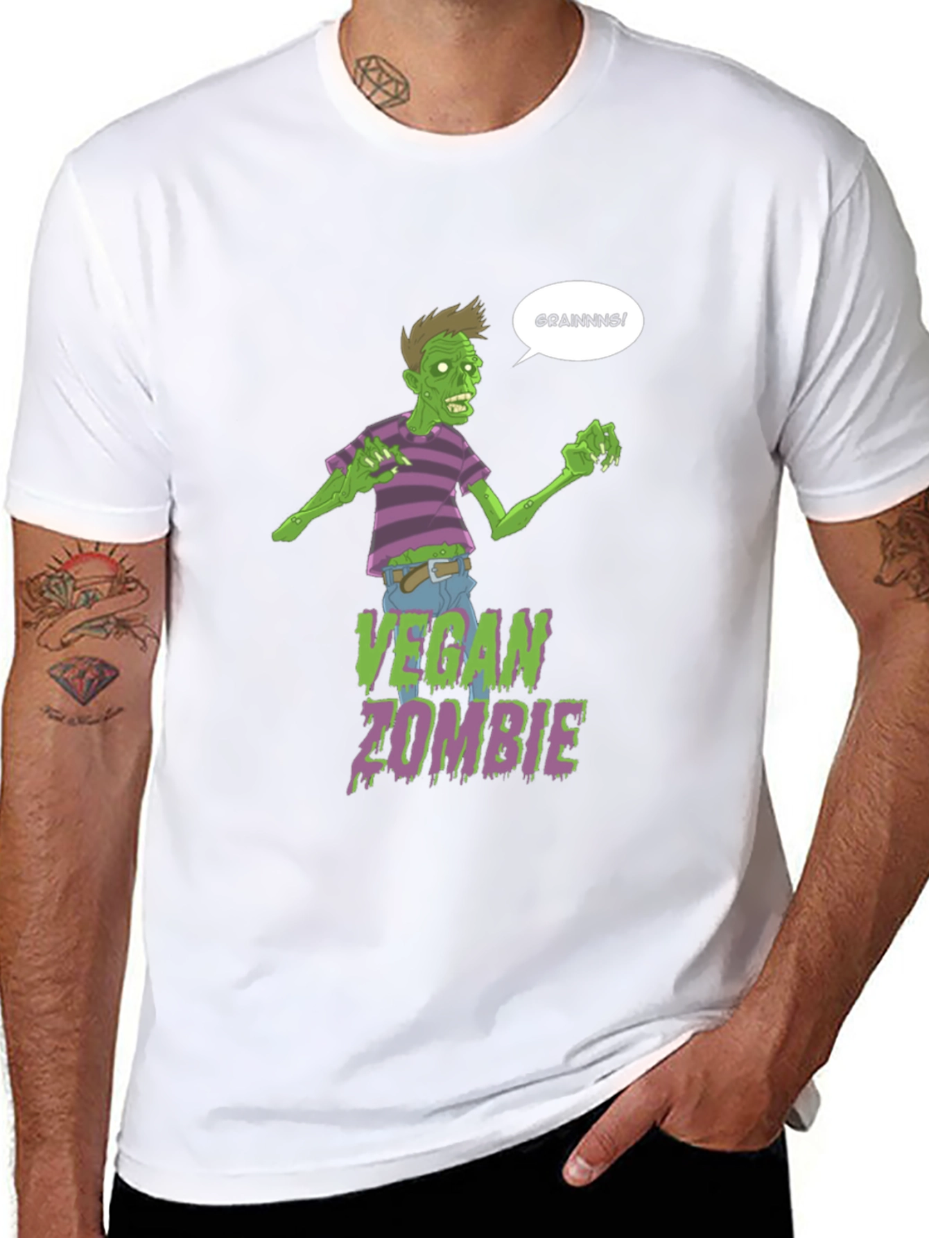 Vegan Zombie Brains T-Shirt Graphic Tee