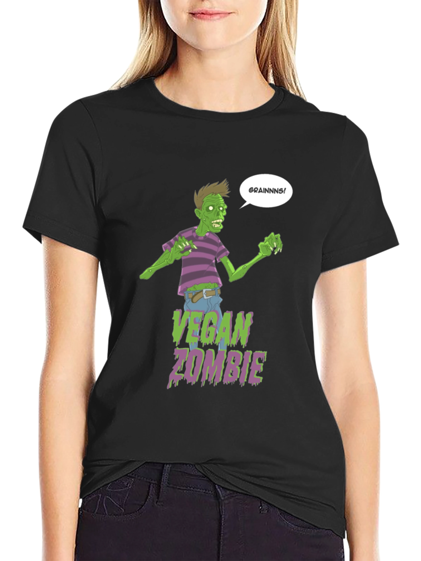 Vegan Zombie Brains T-Shirt Graphic Tee