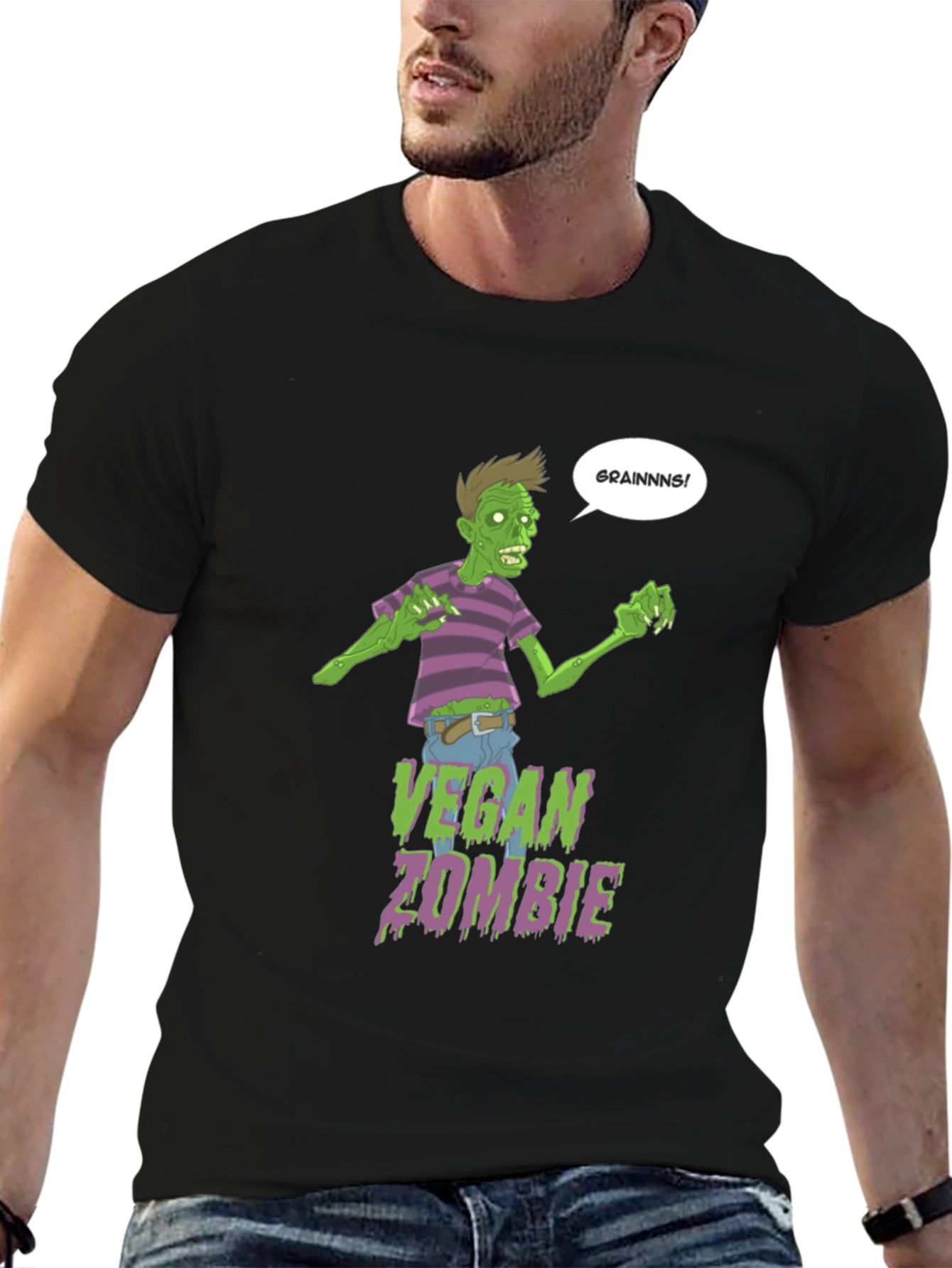 Vegan Zombie Brains T-Shirt Graphic Tee