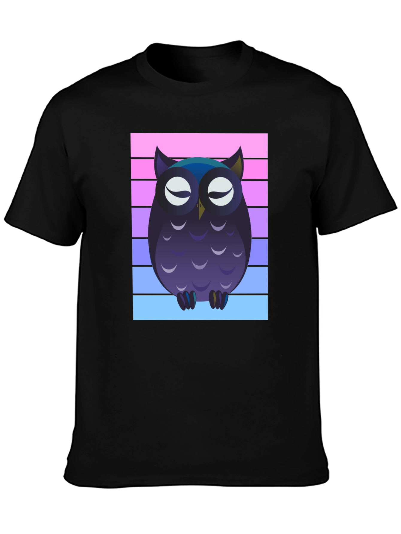 Owl Graphic Tee - Striped Background