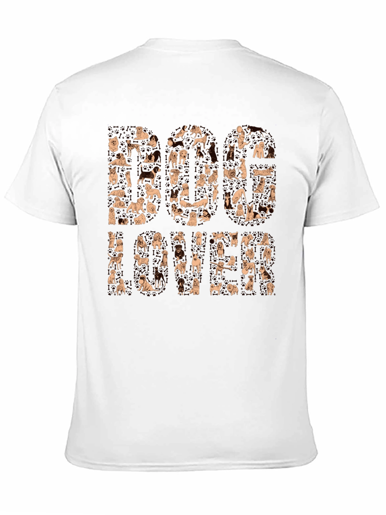 Dog Breed Print Black T-Shirt