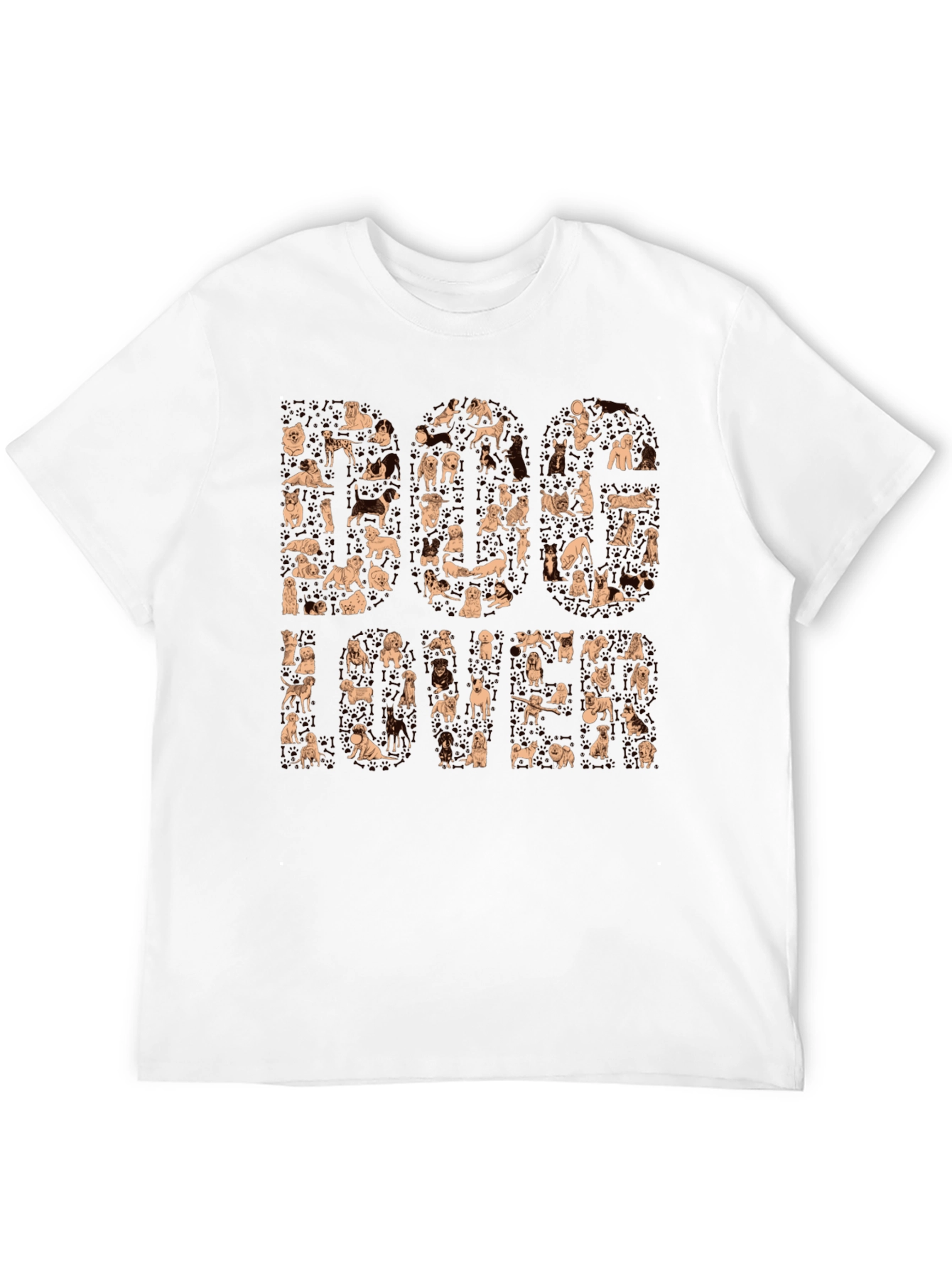 Dog Breed Print Black T-Shirt