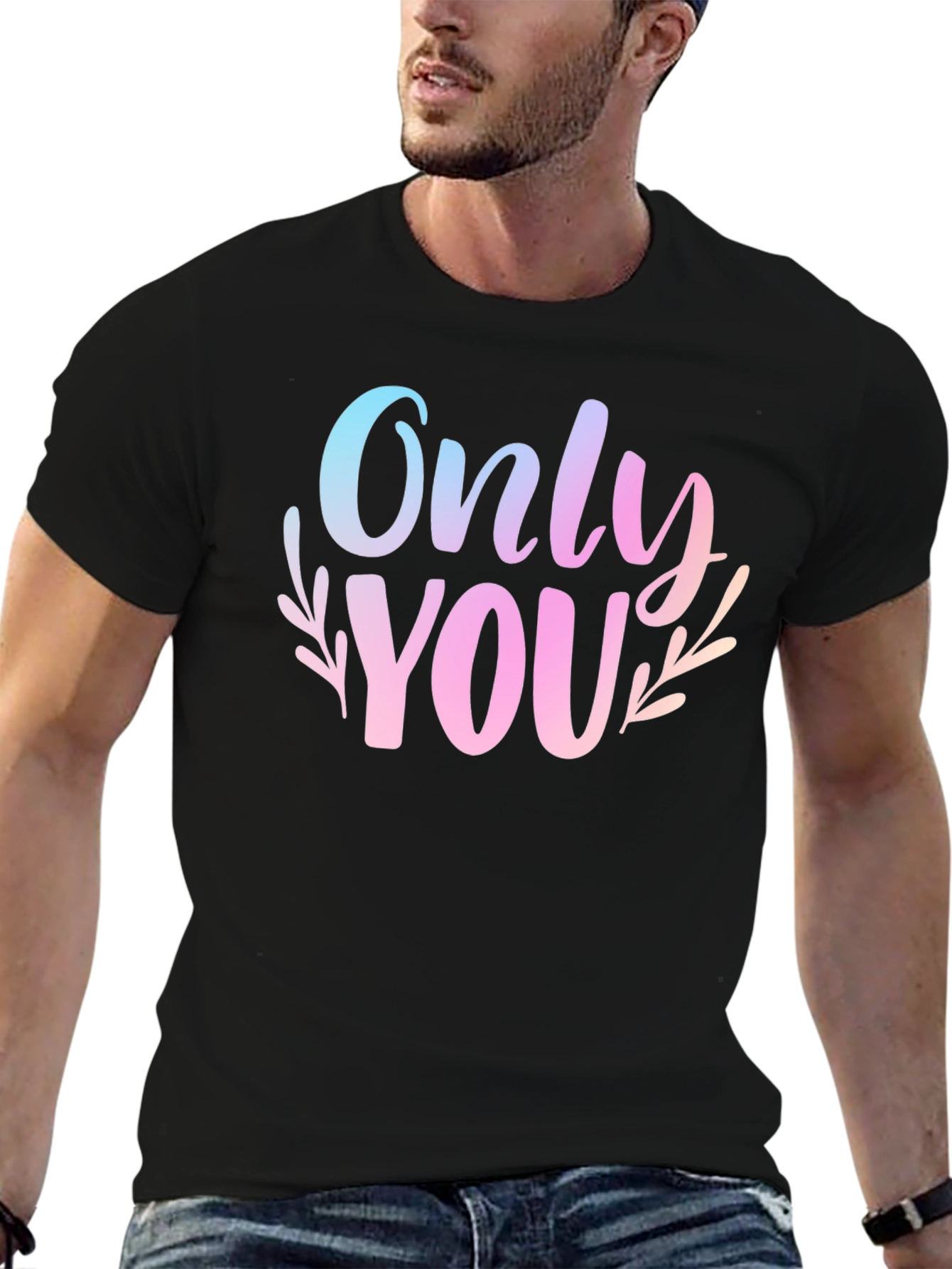 Only You Graphic Print Black T-Shirt