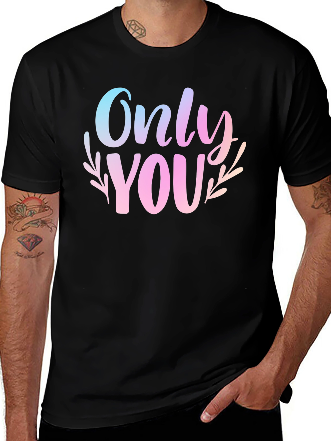 Only You Graphic Print Black T-Shirt