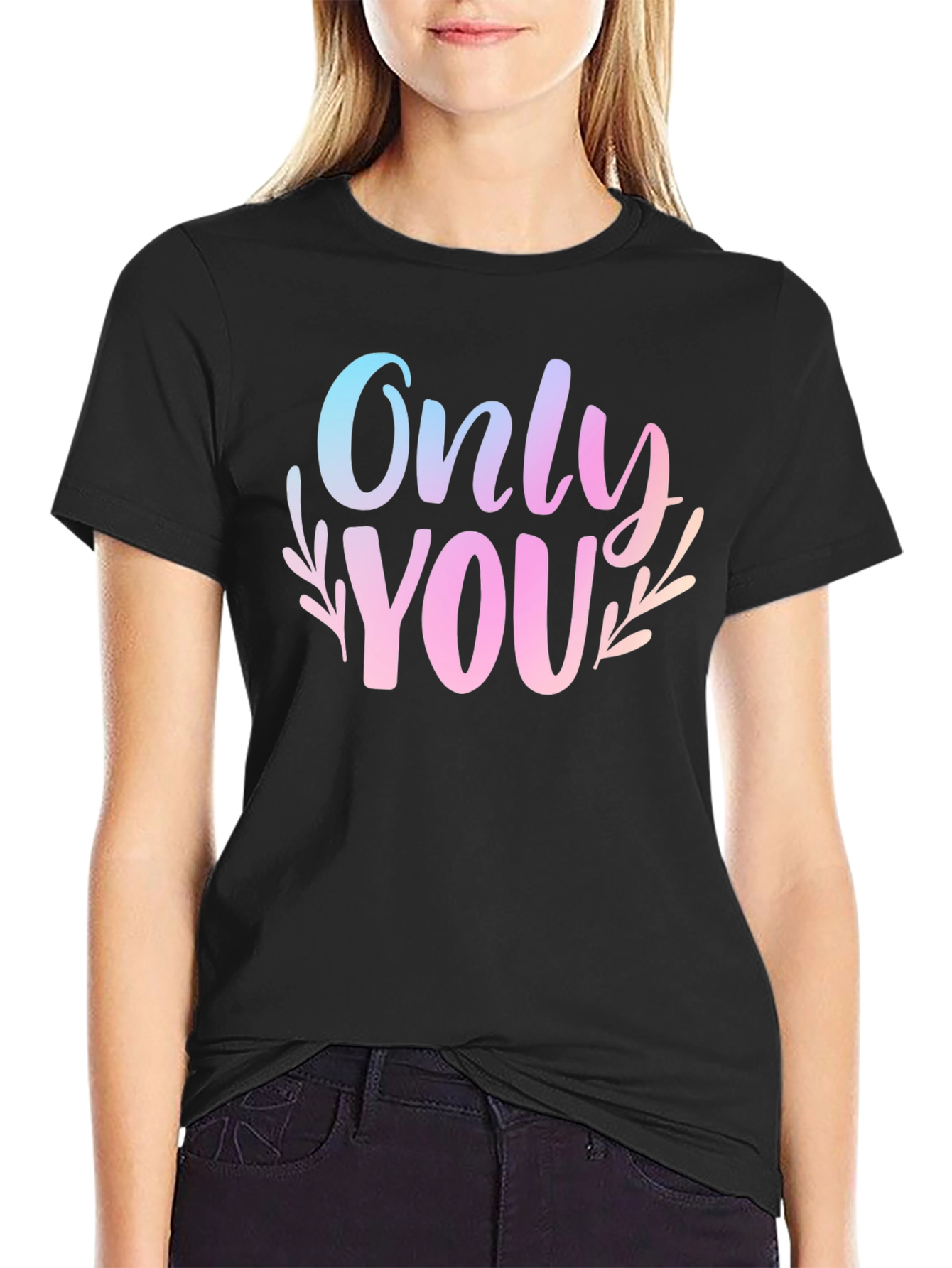 Only You Graphic Print Black T-Shirt