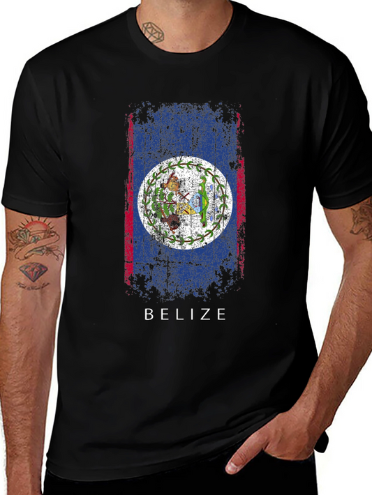 Belize Flag T-Shirt - Distressed Graphic Tee