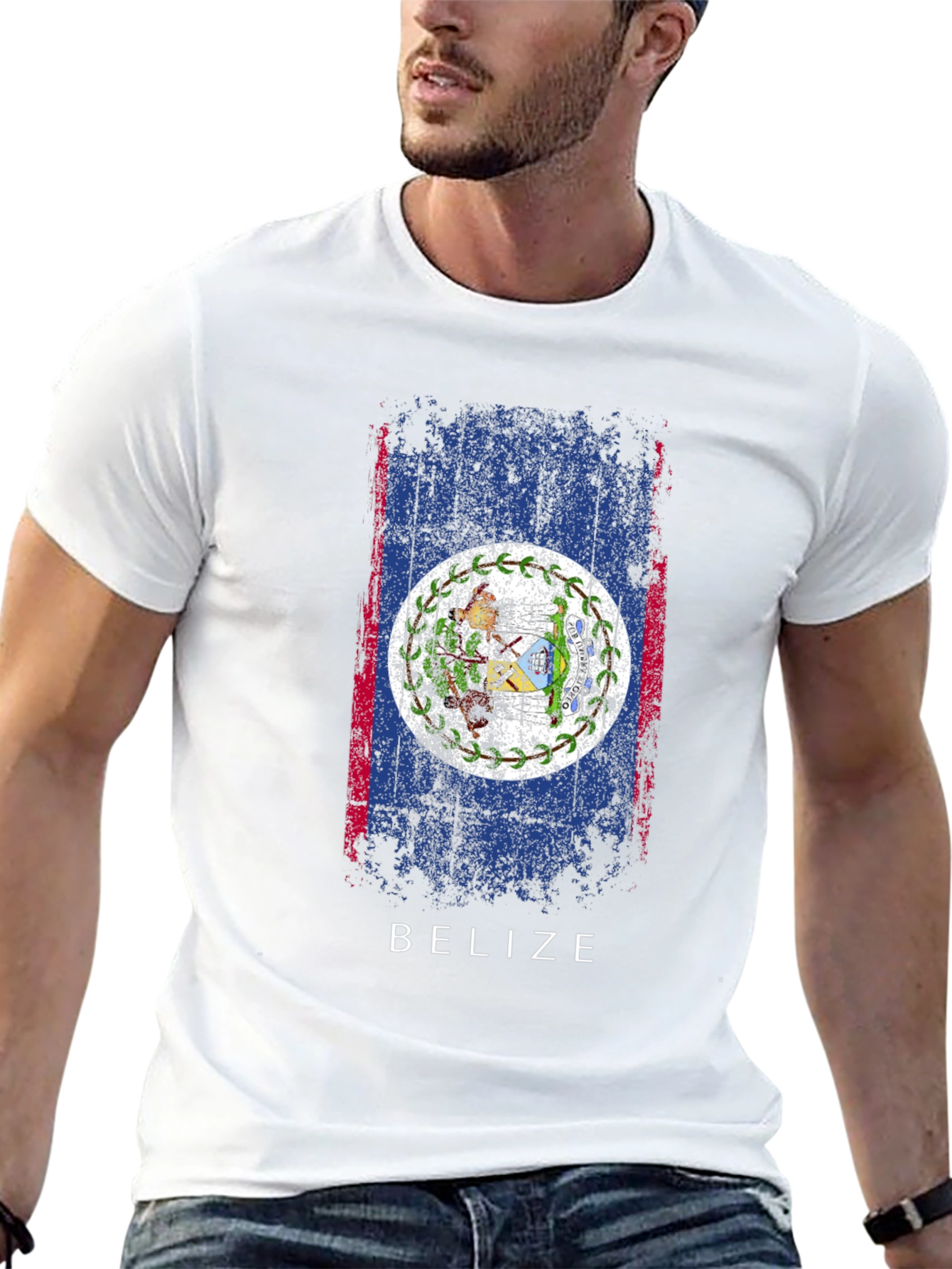 Belize Flag T-Shirt - Distressed Graphic Tee
