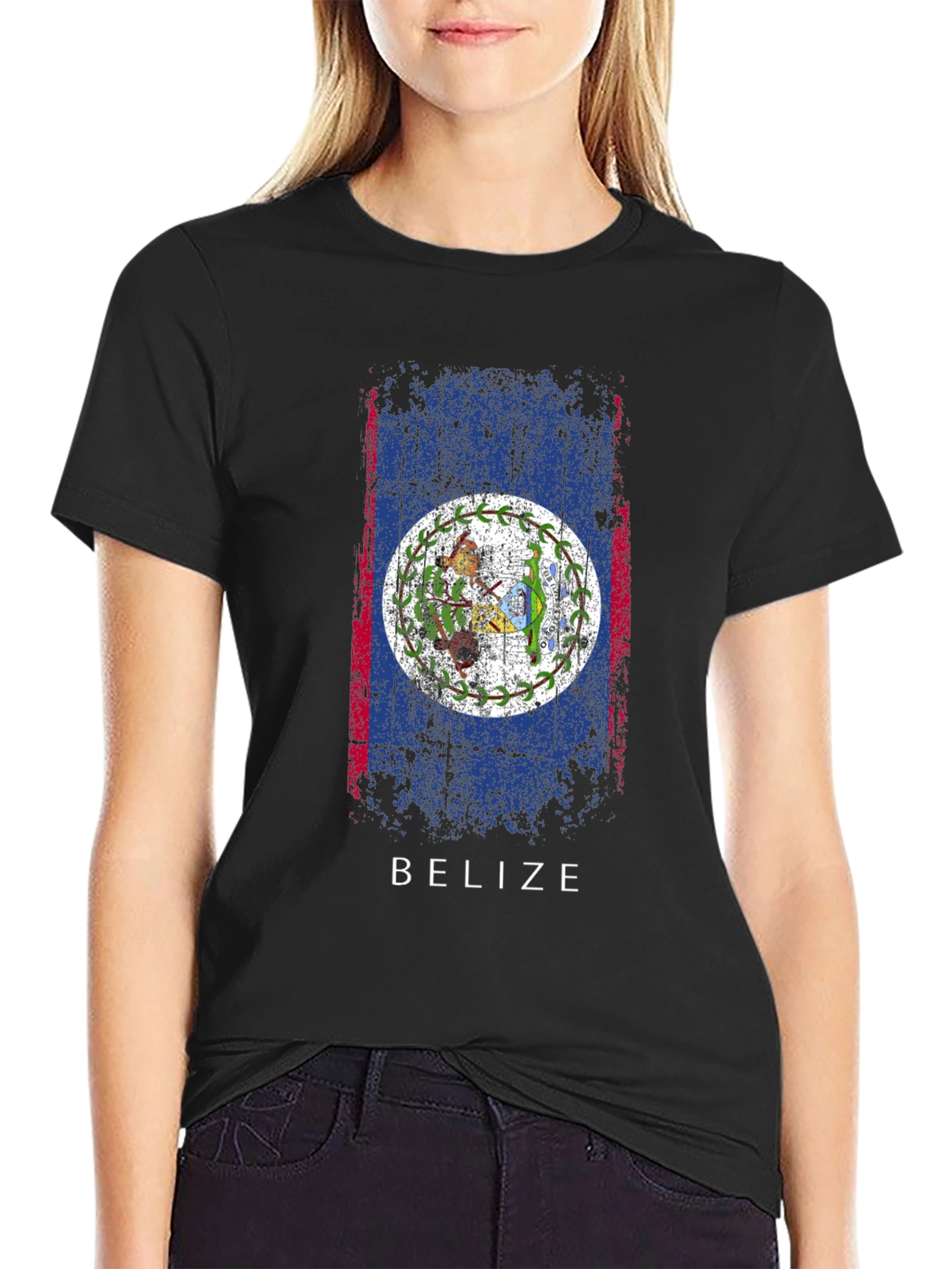 Belize Flag T-Shirt - Distressed Graphic Tee