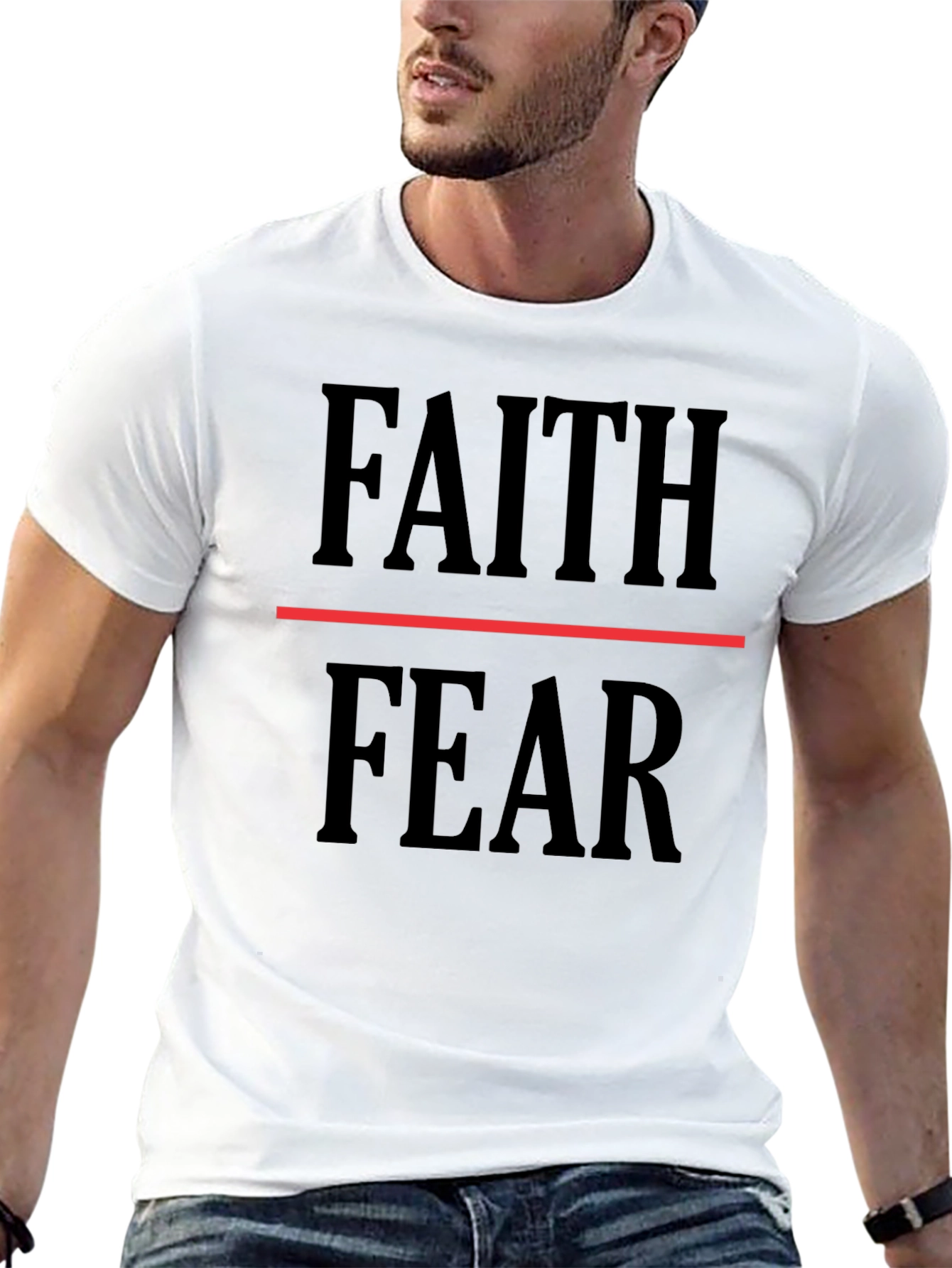 Faith Over Fear Graphic T-Shirt - Mens Black Tee