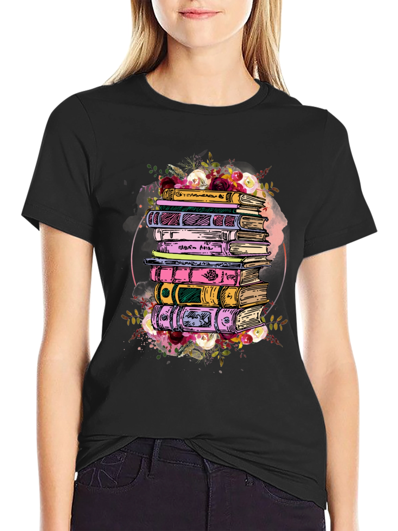 Floral Books Graphic Tee