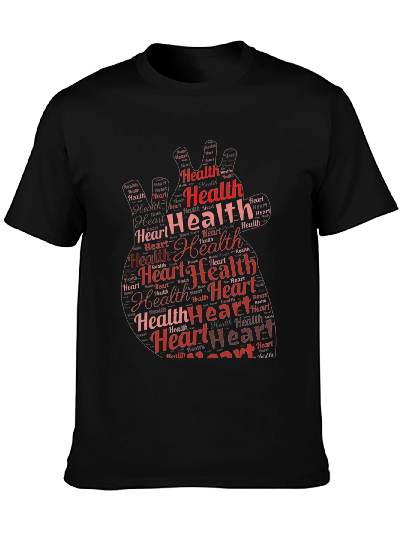 Heart Health Graphic Print Black T-Shirt