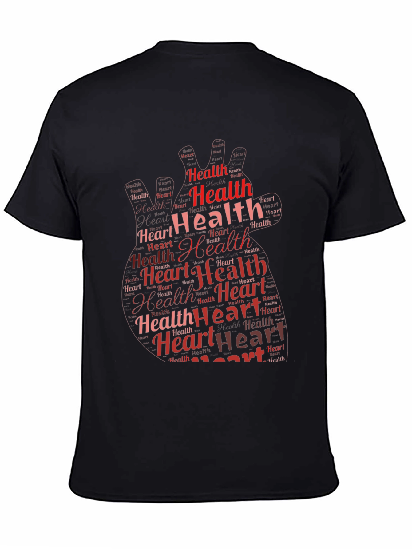 Heart Health Graphic Print Black T-Shirt