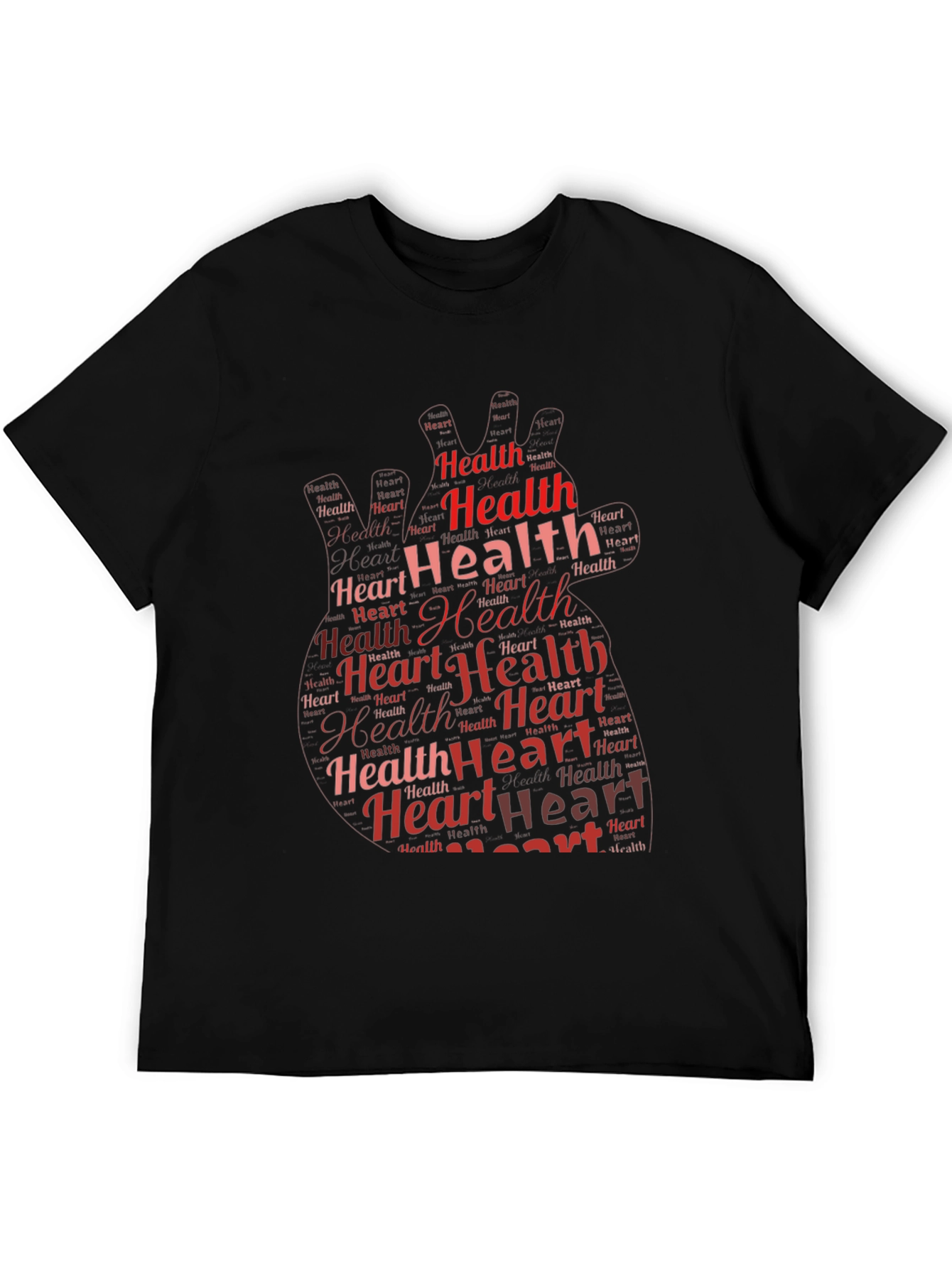 Heart Health Graphic Print Black T-Shirt