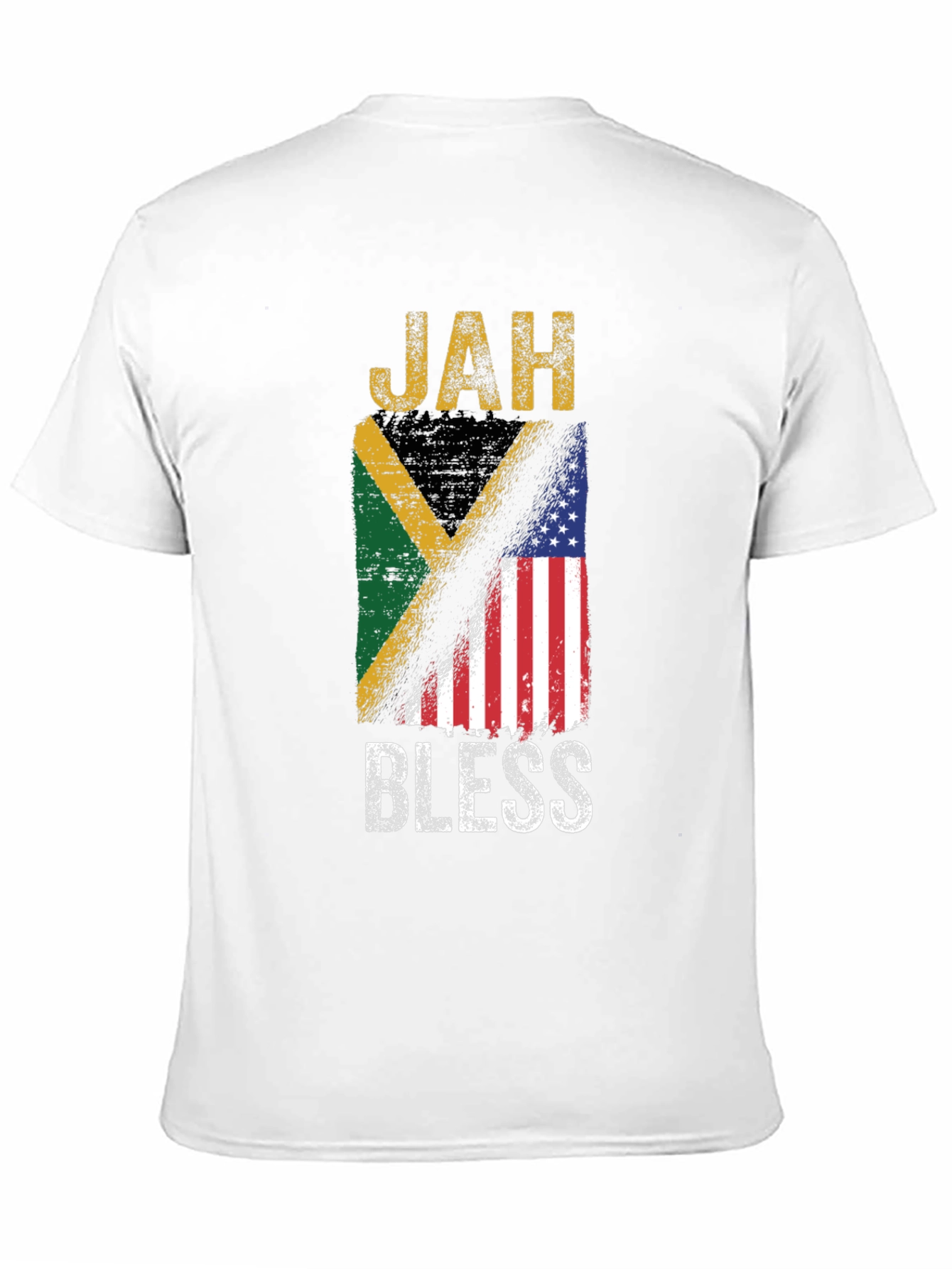 Jah Bless Jamaica USA Flag T-Shirt
