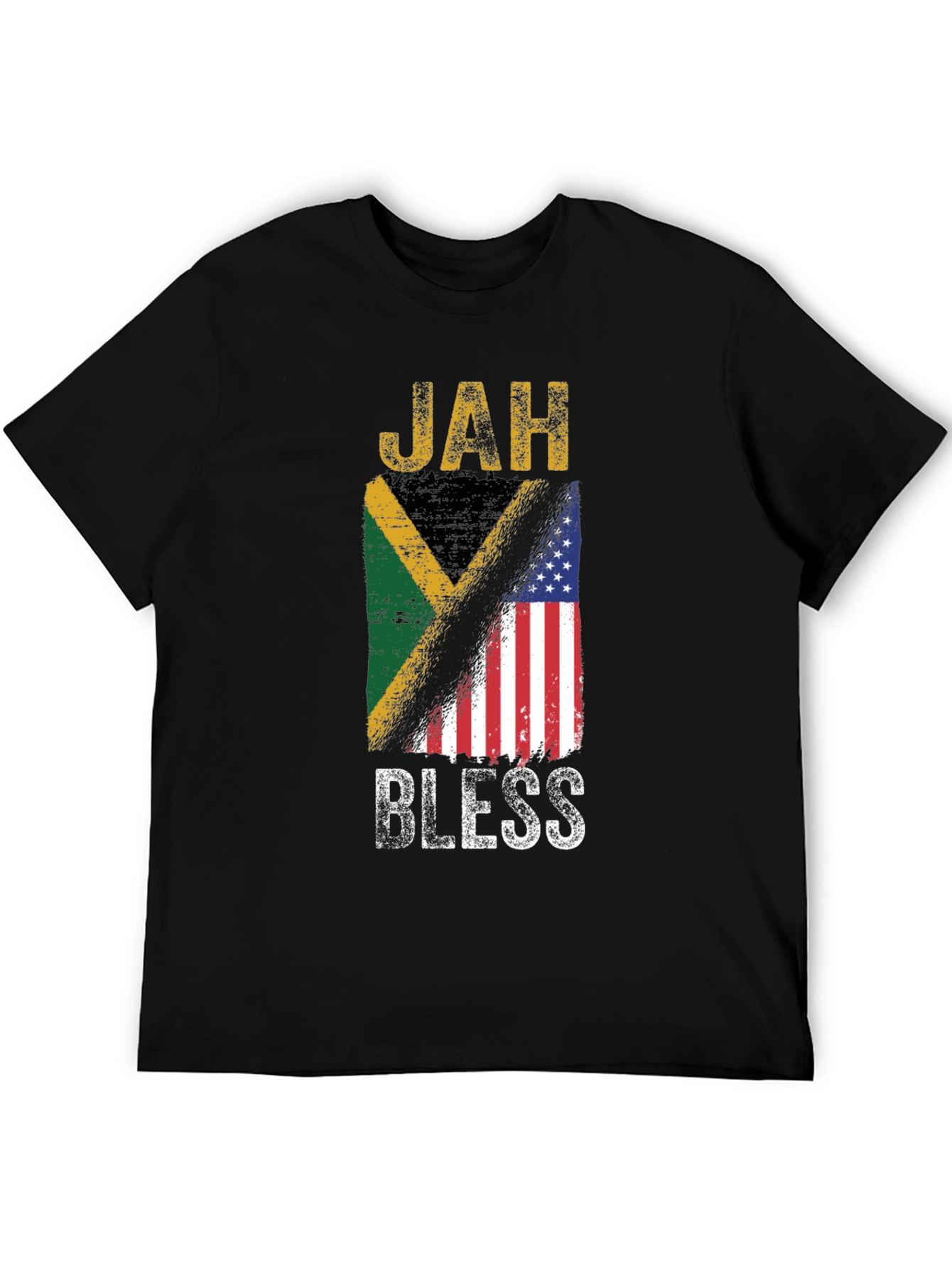 Jah Bless Jamaica USA Flag T-Shirt
