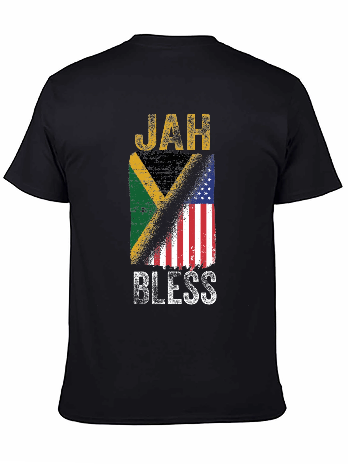 Jah Bless Jamaica USA Flag T-Shirt