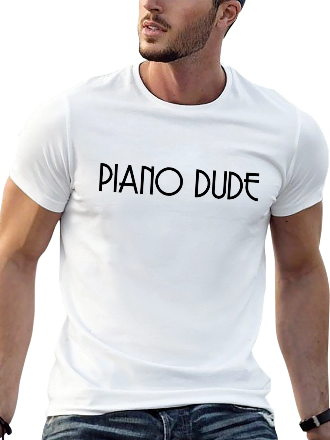 Piano Dude Black Crewneck T-Shirt