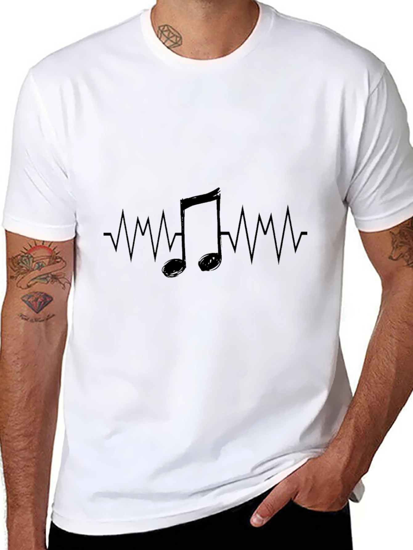 Music Heartbeat Tee - Stylish Black T-Shirt