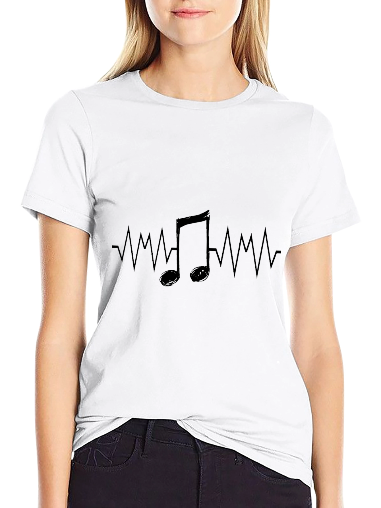 Music Heartbeat Tee - Stylish Black T-Shirt