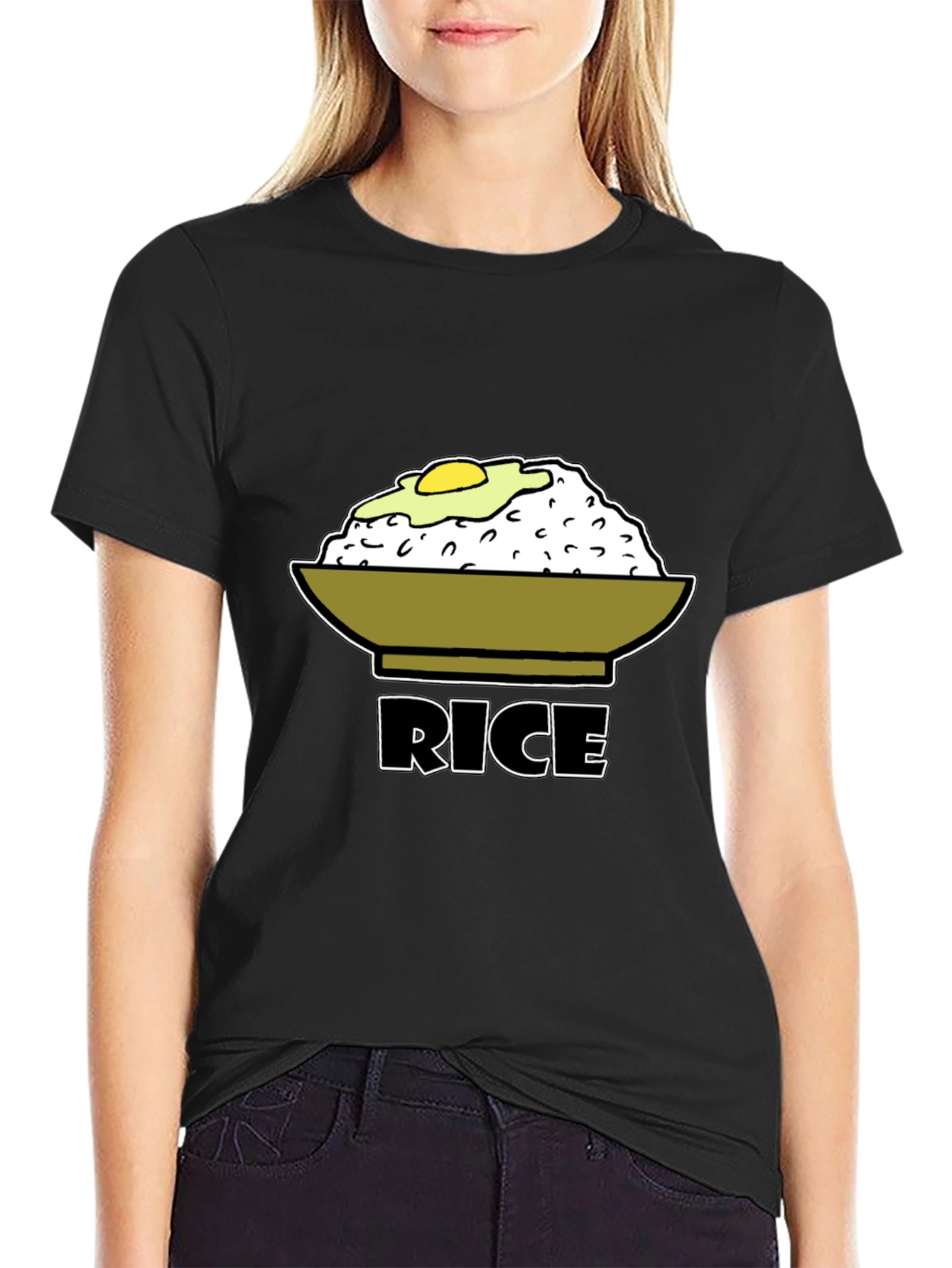 Rice & Egg Graphic Tee - Foodie T-Shirt