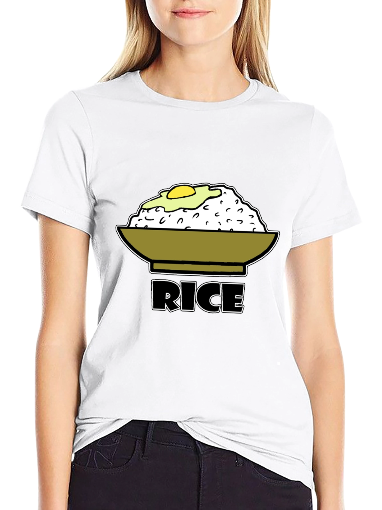 Rice & Egg Graphic Tee - Foodie T-Shirt