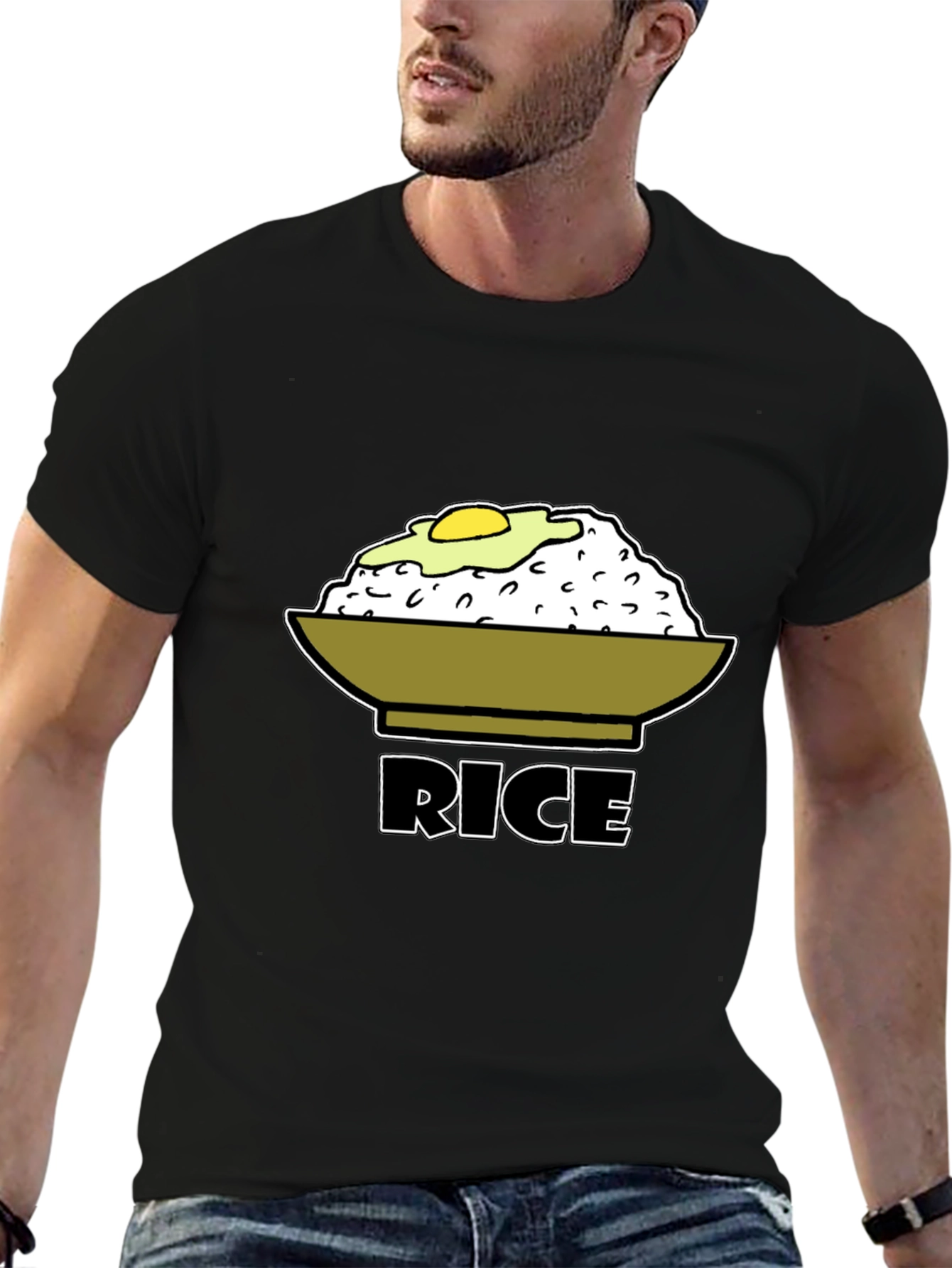 Rice & Egg Graphic Tee - Foodie T-Shirt