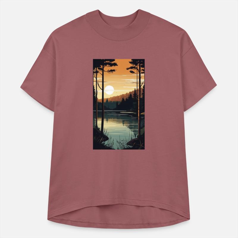 tranquil lake reflecting the surrounding forest