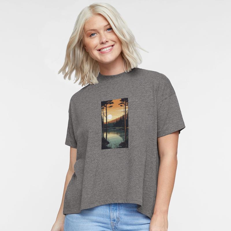 tranquil lake reflecting the surrounding forest