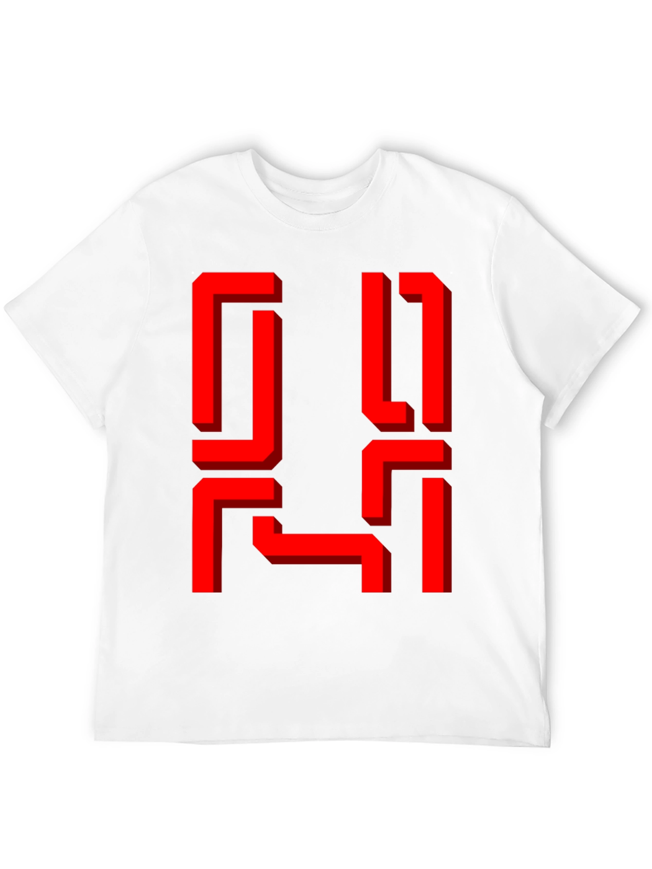 Retro Geometric Graphic Tee - Black