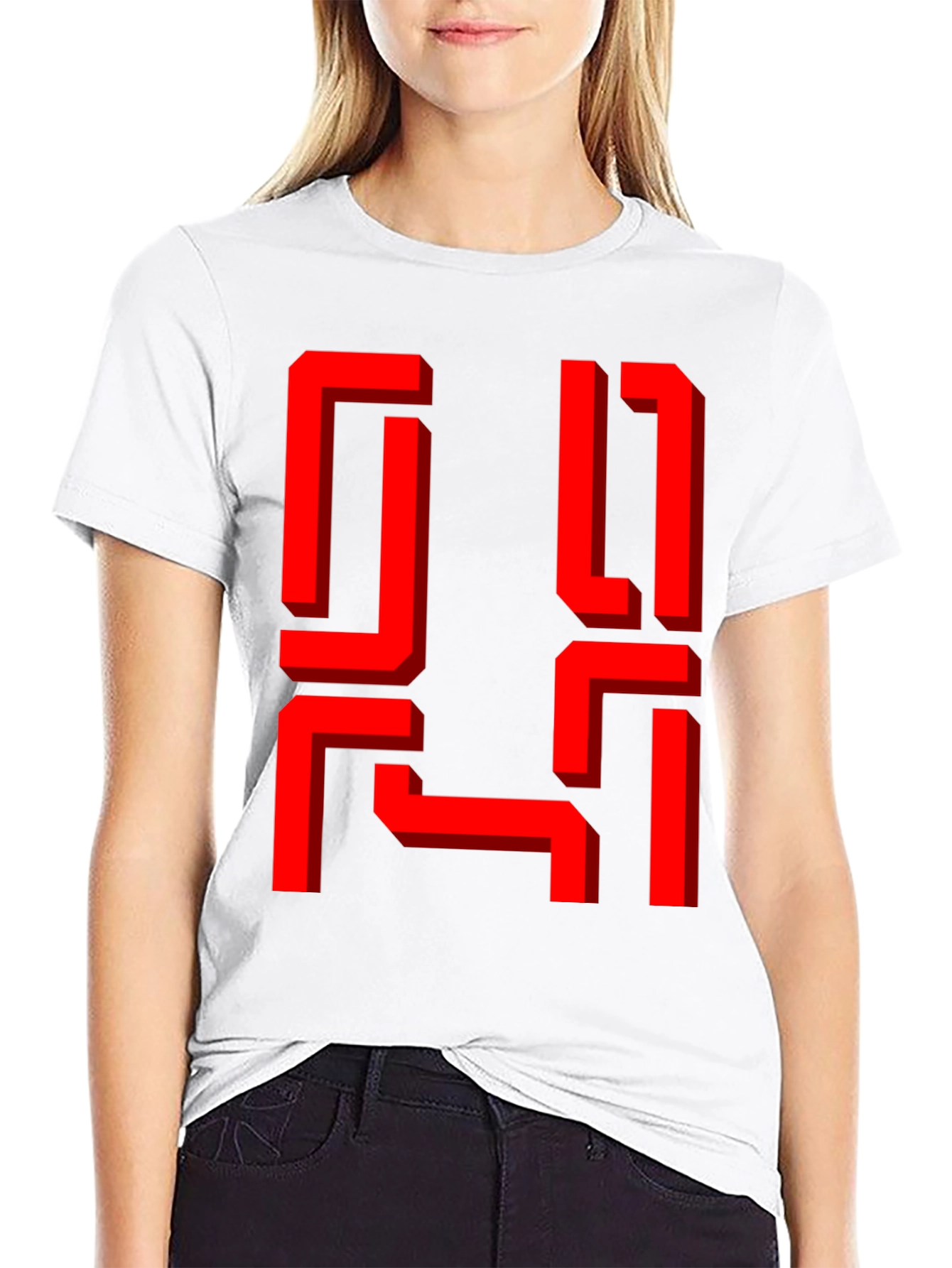 Retro Geometric Graphic Tee - Black