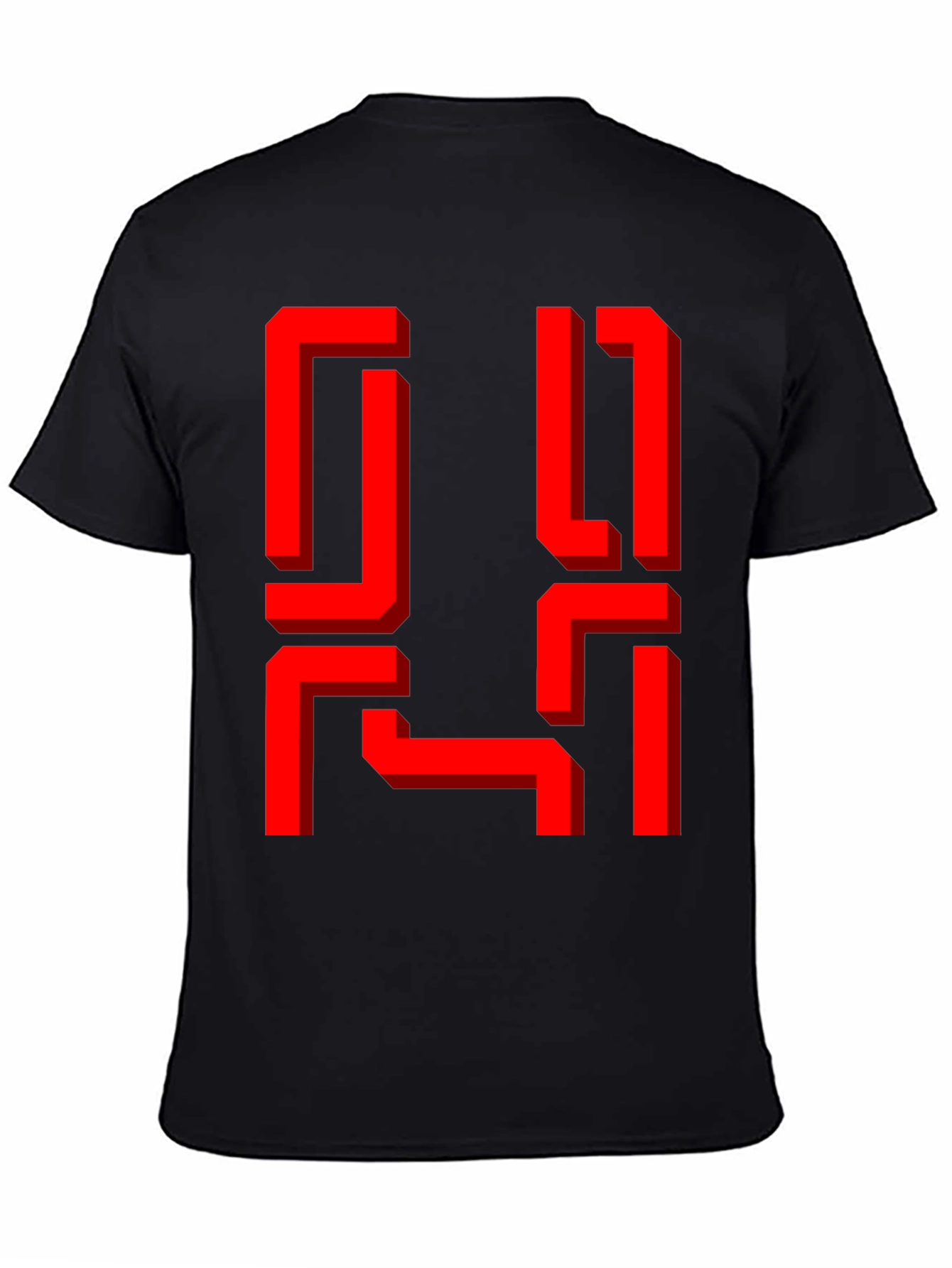 Retro Geometric Graphic Tee - Black
