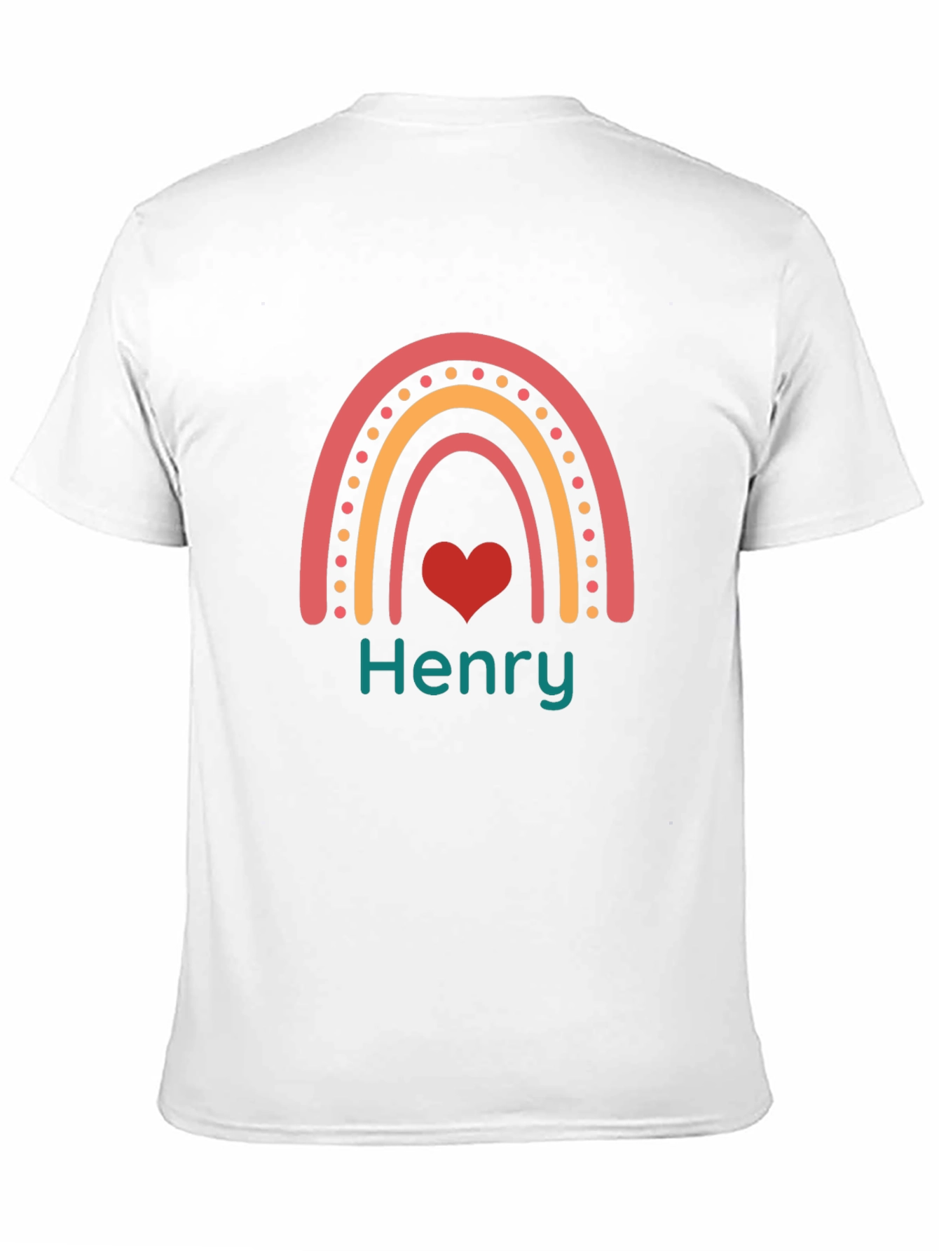 Rainbow Henry Personalized Black T-Shirt
