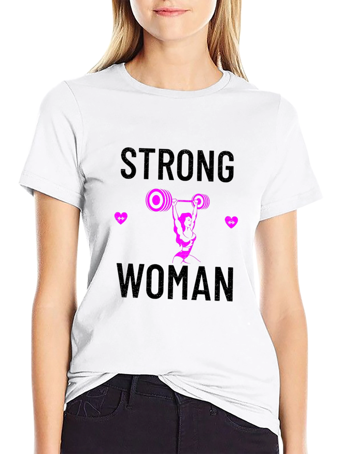 Strong Woman Graphic T-Shirt - Black