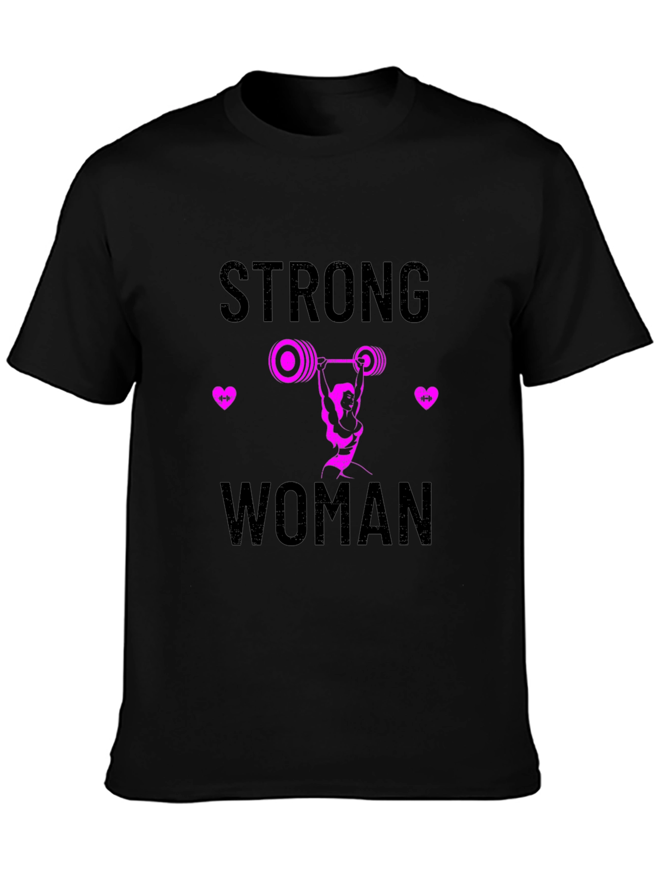 Strong Woman Graphic T-Shirt - Black