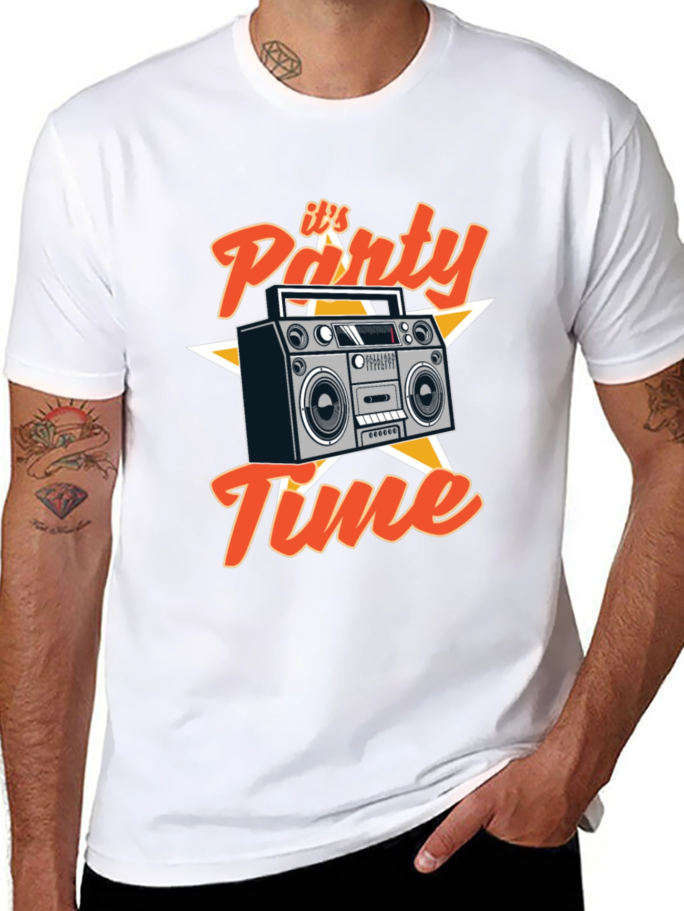 Its Party Time Boombox Graphic Tee - Retro Style