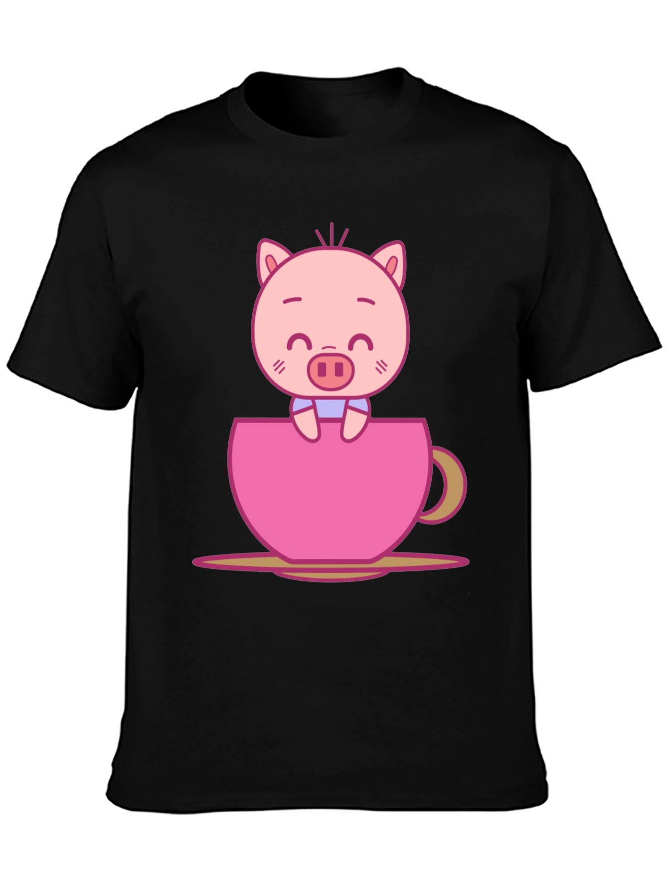 Pig in a Cup Black T-Shirt